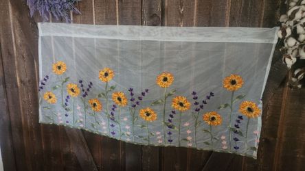 New Embroidered Flowers Curtain Panel