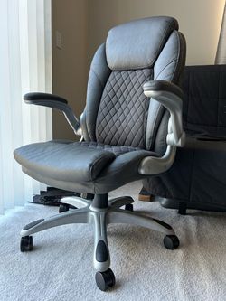 Grey Bonded Leather Office Chair
