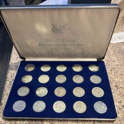 U.S. 1964 To 1984 KENNEDY HALF DOLLAR COINS, UNCIRCULATED IN BOX, 90% Silver ‘64
