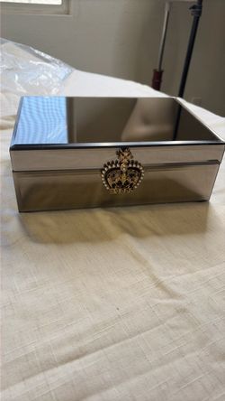 Mirrored Jewelry Box with Crown Emblem