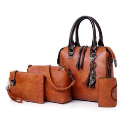 Tote Bag Set for Women Fashion Handbags Purse Tote Bags Shoulder Bag Top Handle 4pcs Set for Women