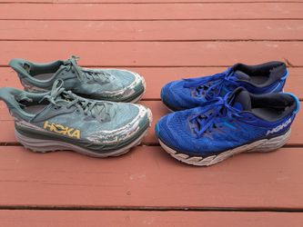 Men's 11 HOKA green blue running walking shoes