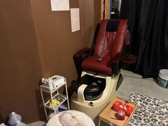 Pedicure chair and pedicure supplies