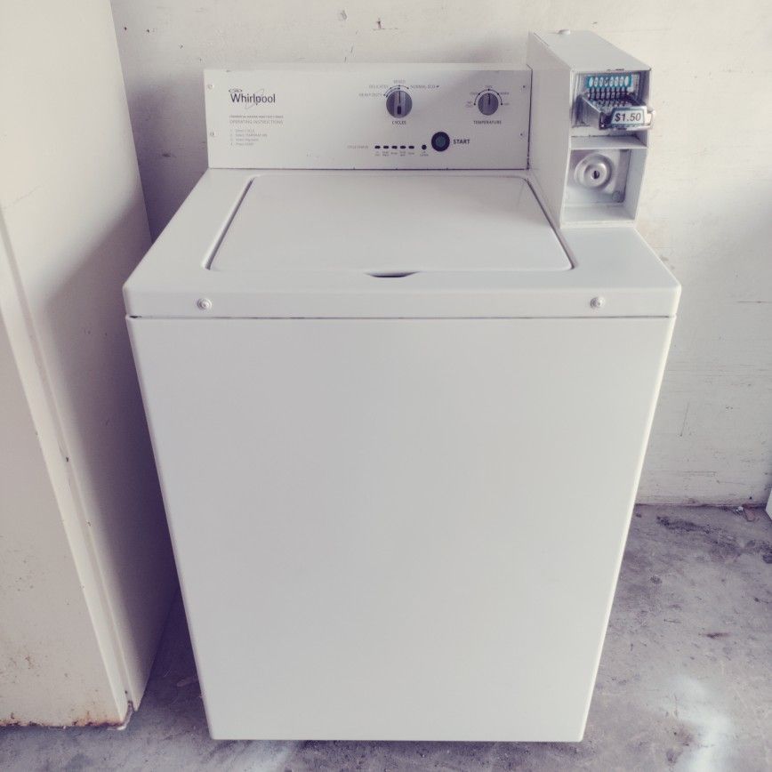 like new Whirlpool coin-op laundry washer works perfect with warranty I have the matching dryer or I'll split the set