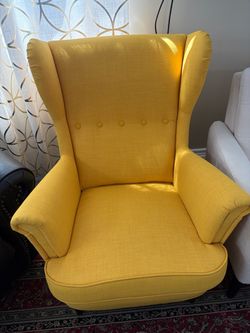 Yellow Fabric Wingback Accent Chair- IKEA