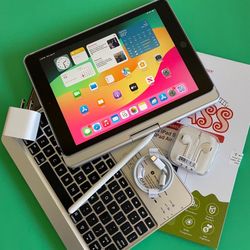 Apple IPad 6th Generation (9.7” Retina / Touch ID / IOS 17) 32GB with keyboard, pen & Accessories (128gb $199) 