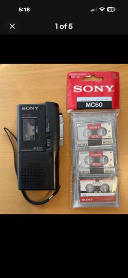 Vintage Sony VOR Microcassette Corder M-677V Voice Operated Recorder W 3 Tapes