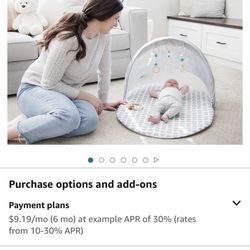 Regalo Baby Basics™ Foldable Infant Play Mat, Includes Hanging Toys, Designer Pad, Bug Net, and UPF 50 Sunshade