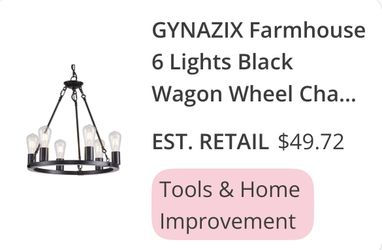 Black Wagon Wheel Chandelier $20