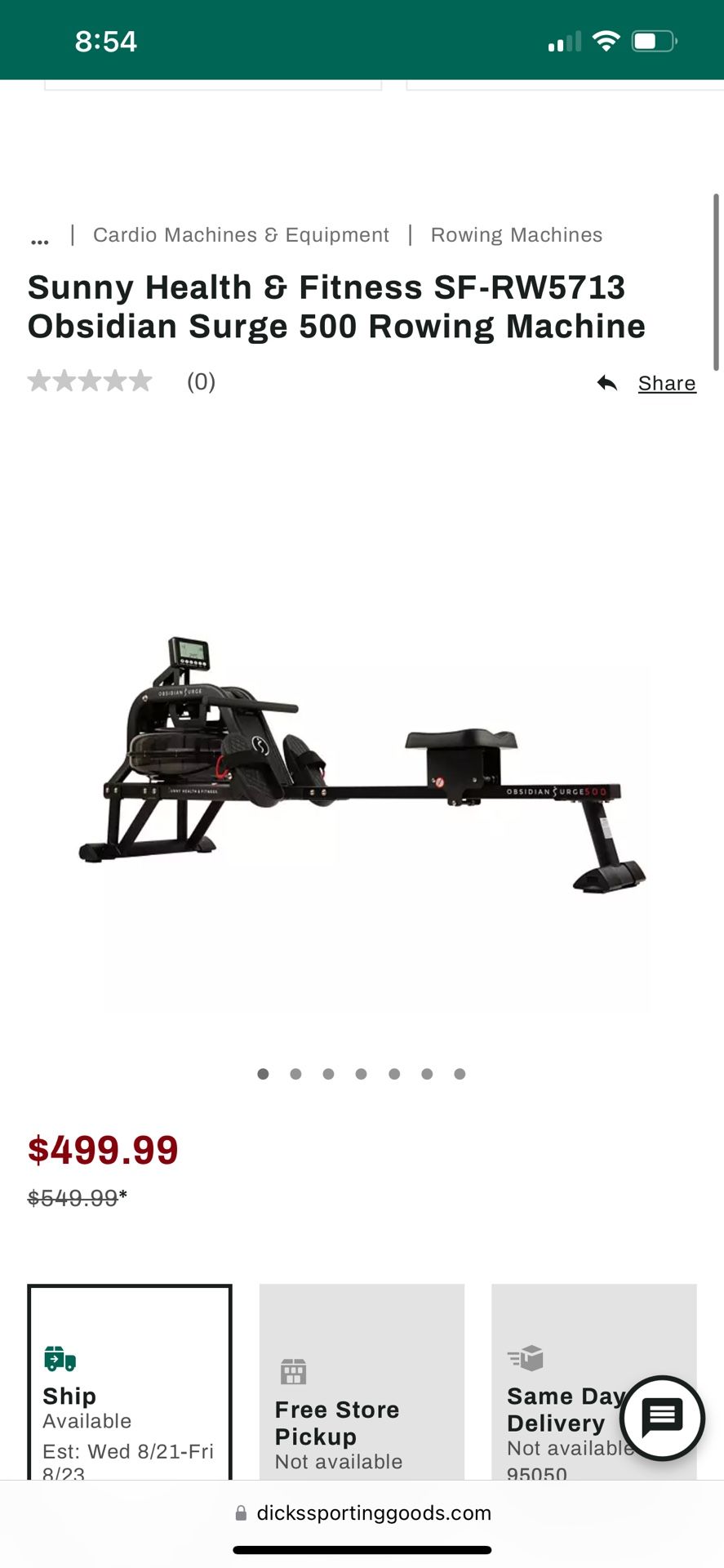 Brand new Sunny Water Rowing Machine retials for $549