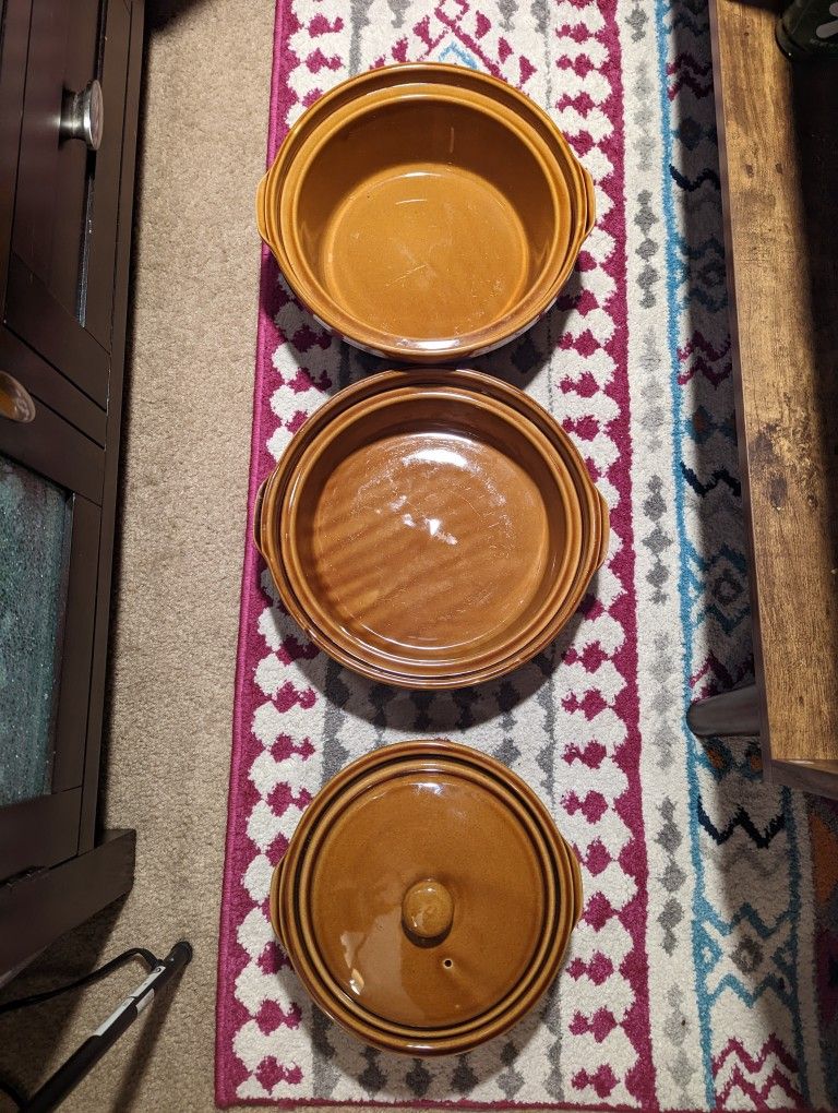 Vintage Bakewear Set Naturelles Enameled Baking Dishes