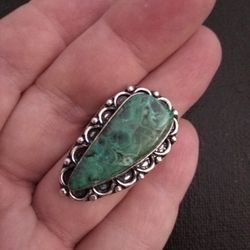 New Handcrafted Malachite Ring 6.5