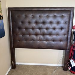Queen Size Bed Frame and Box Spring - Brown 