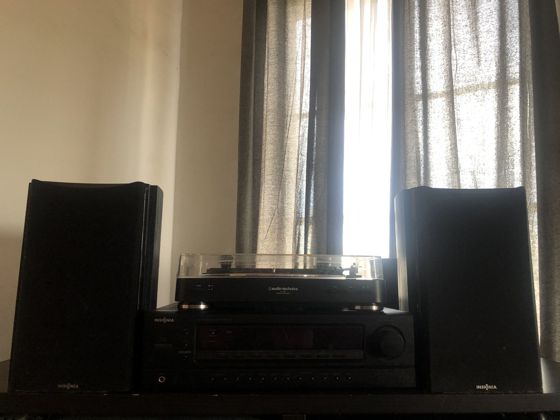 Turntable, stereo amp, and 2 speakers