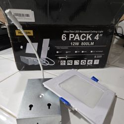 6 Pack 4 Inch Square Recessed Lighting BRAND NEW