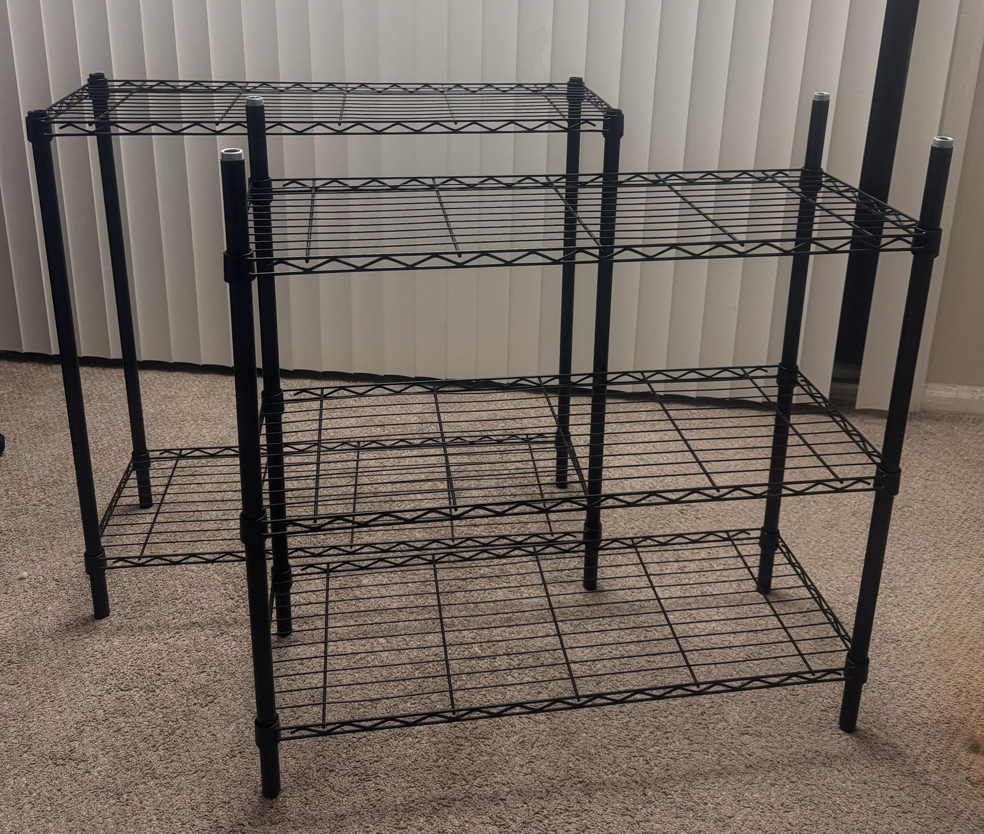 5-tier black metal wire shelving unit