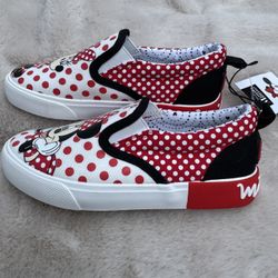 Disney Little Girl & Big Girl Minnie Mouse Twin Gore Slip-On Shoes 