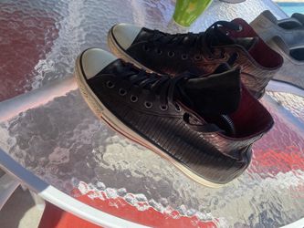 John Varvatos Converse, edition, black leather with some red highlights very little