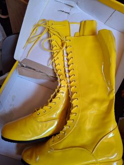 Yellow wrestling boots