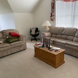 Leather Sofa And Loveseat 90’” X  36”, 60” X 36”