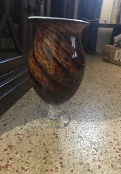 Tiger print glass vase