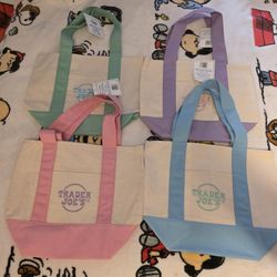 Trader Joe's Mini Pastel Tote Bags Set