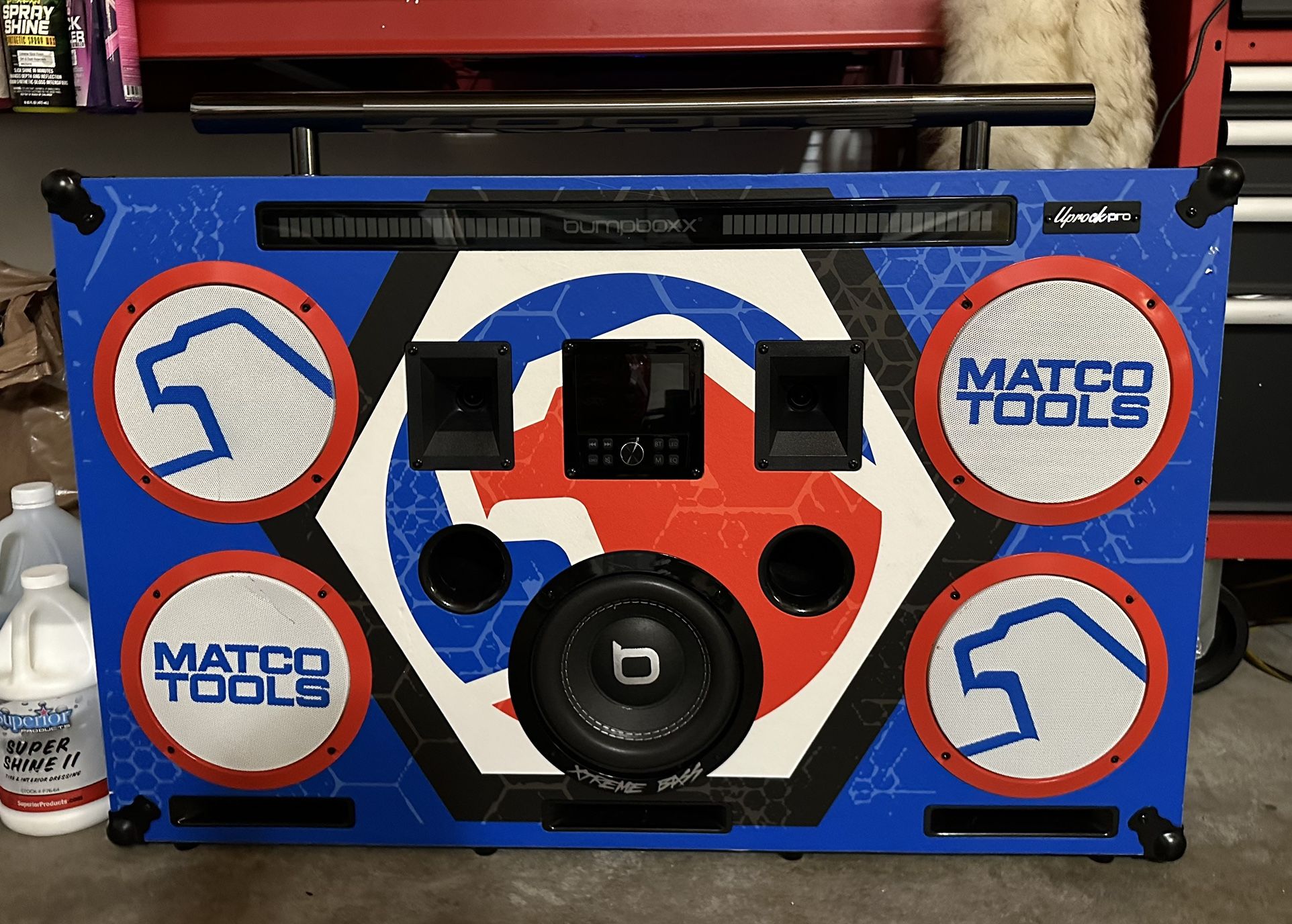 Limited Edition Bumpboxx Up-Rock Pro Boombox 1000 Watts Like New W/ All Accessories Matco Tools Edition