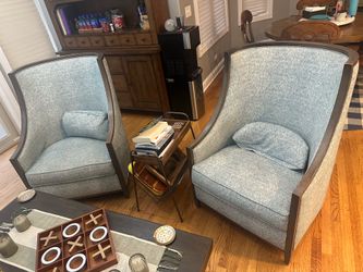 Blue accent chairs