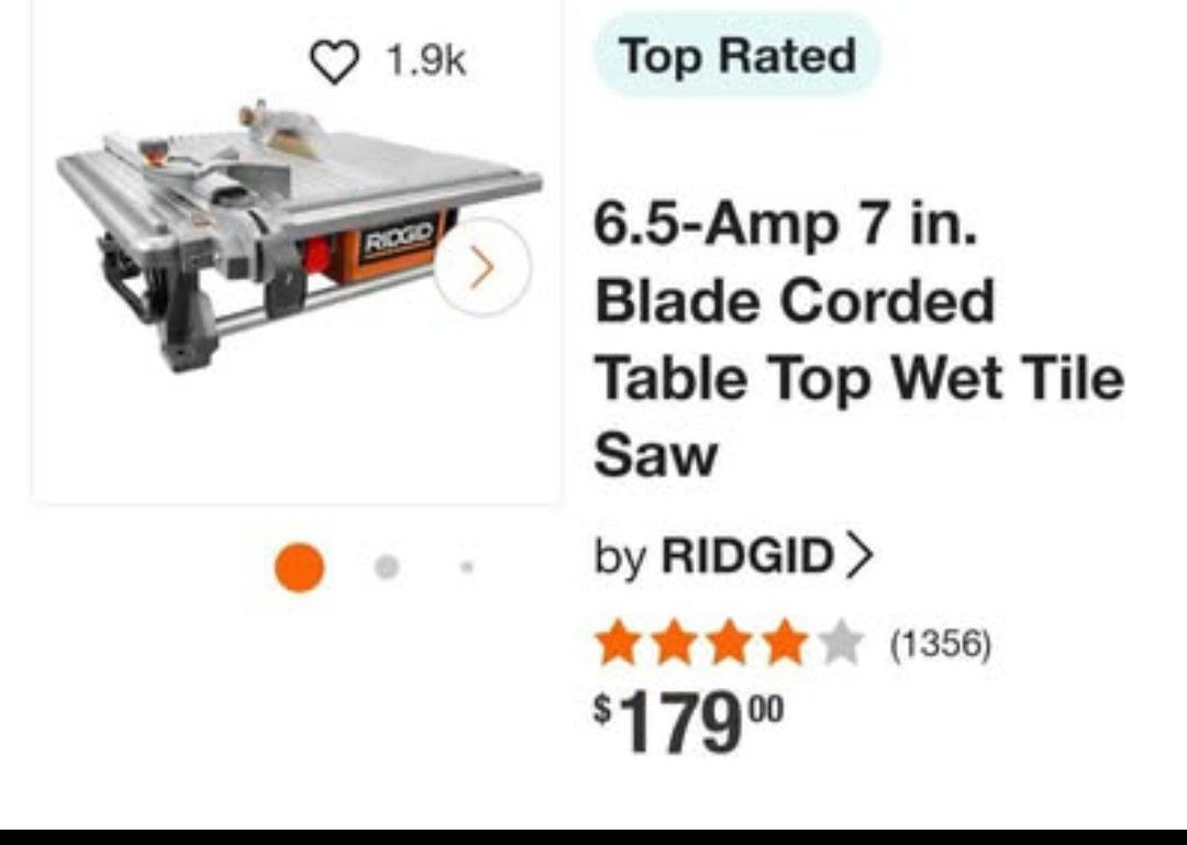 6.5-Amp 7 in. Blade Corded Table Top Wet Tile Saw NEW IN BOX