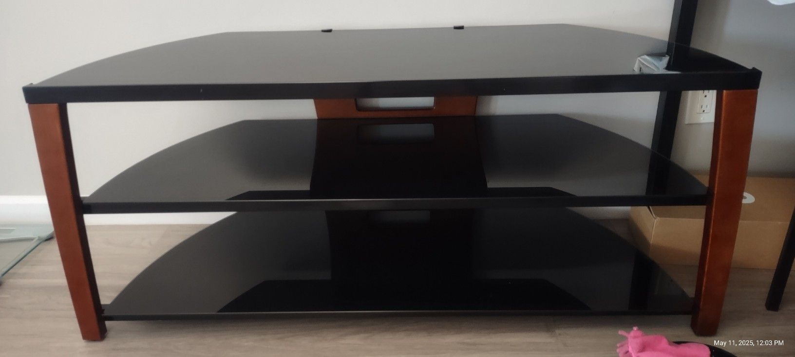 TV stand - glass shelves
