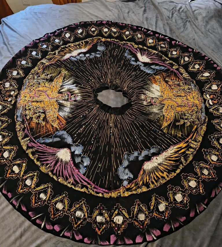 Vintage 1950s Velvet Hand Paint Skirt