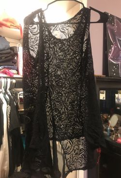 Black bathing suit cover up or tank