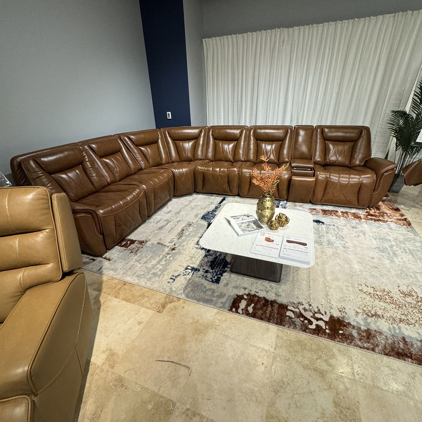 Reclining Leather Sectional 