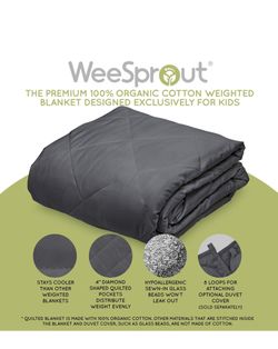 Never Opened WeeSprout Weighted Blanket for Kids, 10 lb - 100% Organic Cotton