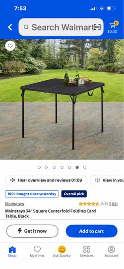 Fold in half table , 34” square