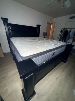 King size bed frame, and the mattress