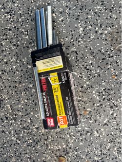 Electrogalvanized steel staples are 3/8 inch in length