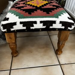 WESTERN PRINT SMALL OTTOMAN 