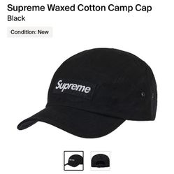Supreme Cotton Camp Cap Black Hat