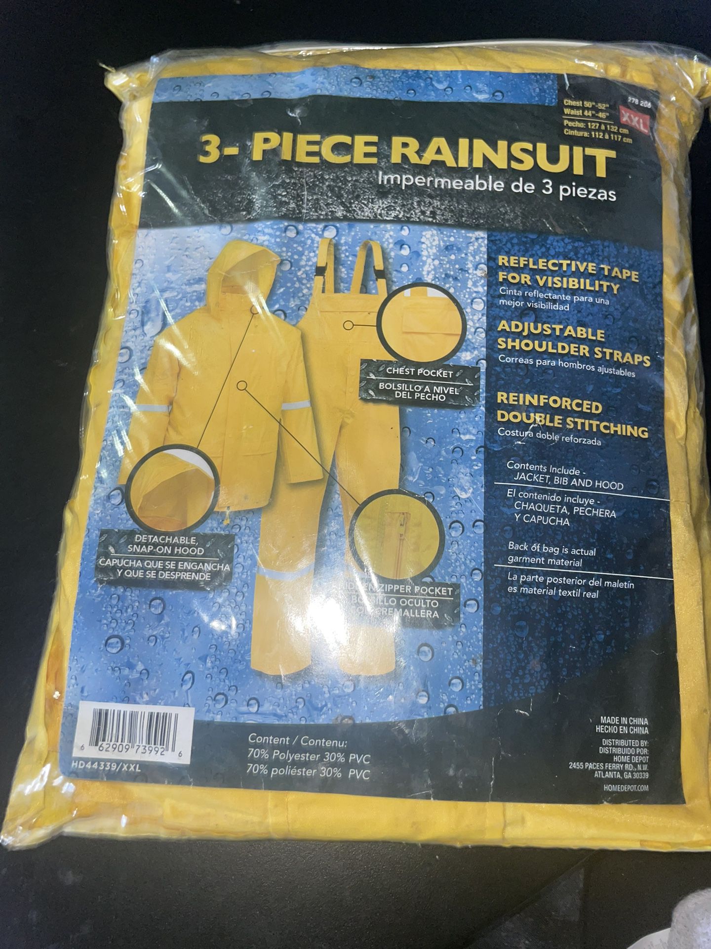 3-Piece Rain Suit 2XL