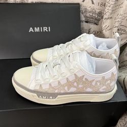 Amiri White Star White Canvas Shoes