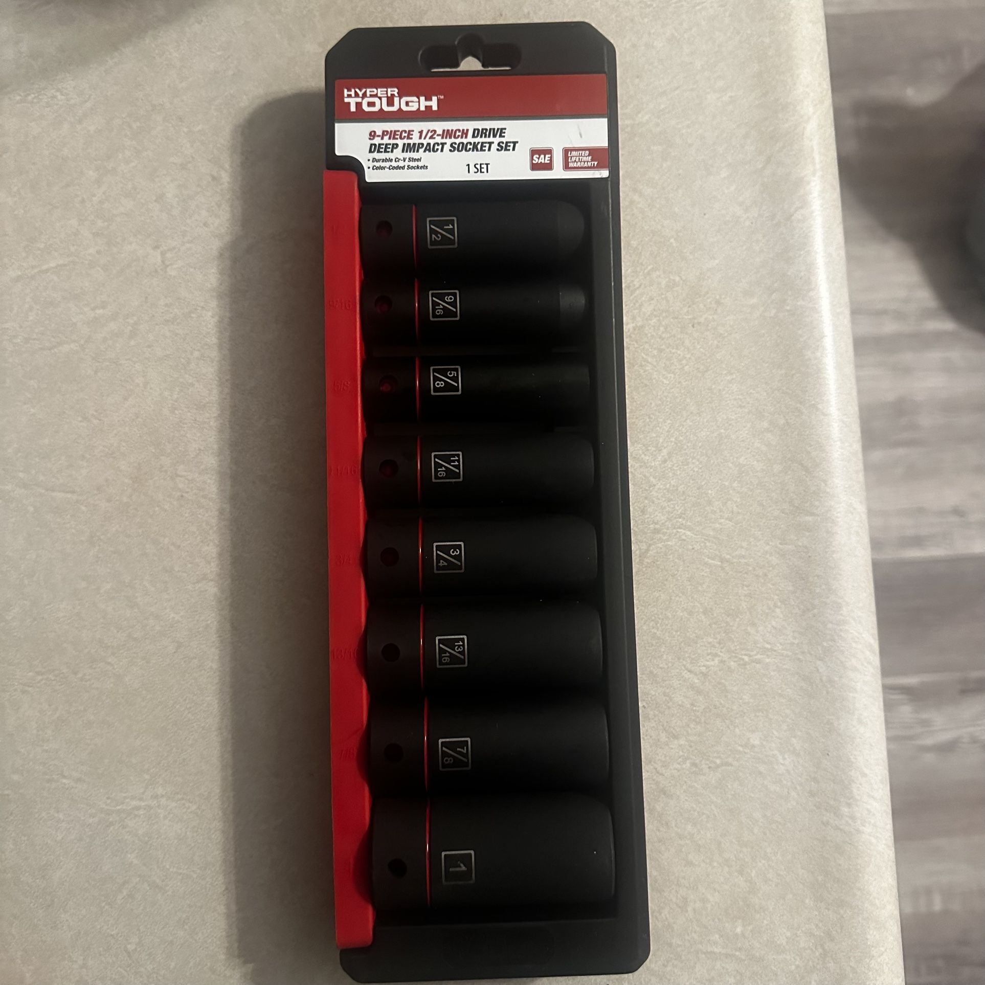 9-PIECE 1/2-INCH DRIVE DEEP IMPACT SOCKET SET