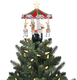 Animated carousel tree topper