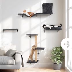 FUKUMARU Cat Wall Shelves 4-in-1 Furniture Set