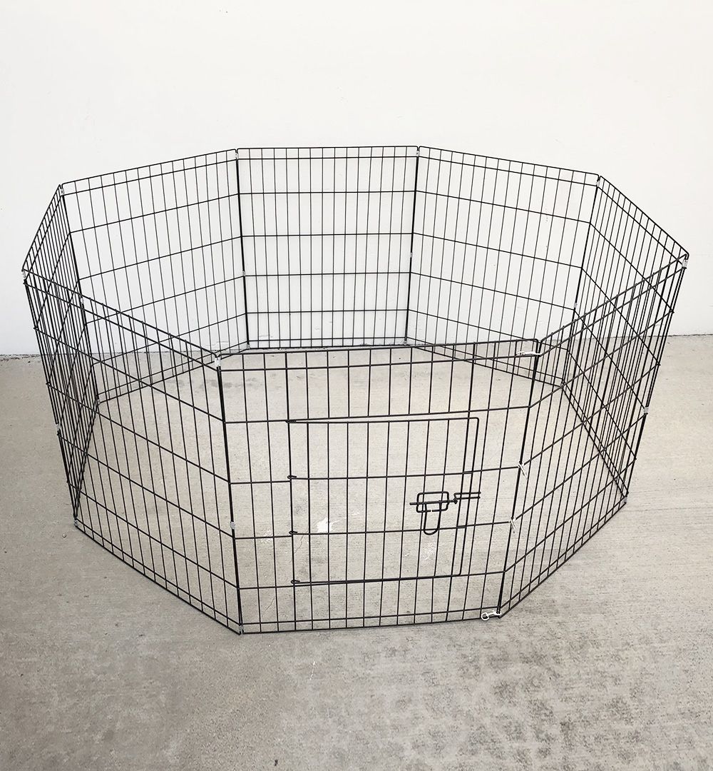 New In Box $44 Dog 8-Panel Playpen, Each Panel 30” Tall X 24” Wide Metal Pet Gate Exercise Fence Crate Kennel