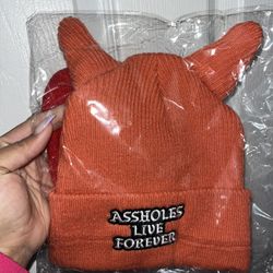 Orange Beanie assholes Live Forever 