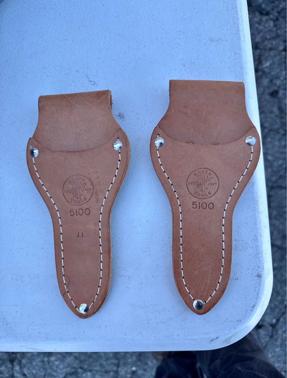 Klein Tools 5100 Vintage Leather Scissors / Tool Holster Pouch – 2-Piece Lot