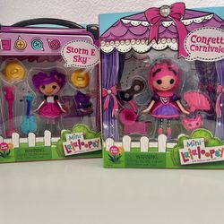 2 Mini Lalaloopsy  Storm E. Sky & Confetti Carnivale