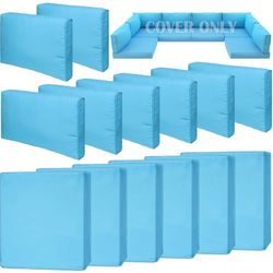 Piece Outdoor Patio Waterproof Cushion Covers, Fits 6-Seat Wicker Rattan Sectional Couch Chair Furniture Cover Replacement Set - Fade-Resistant Patio 