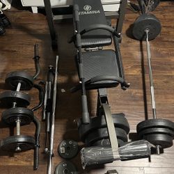 Bench Press Weight Bar Set Bundle